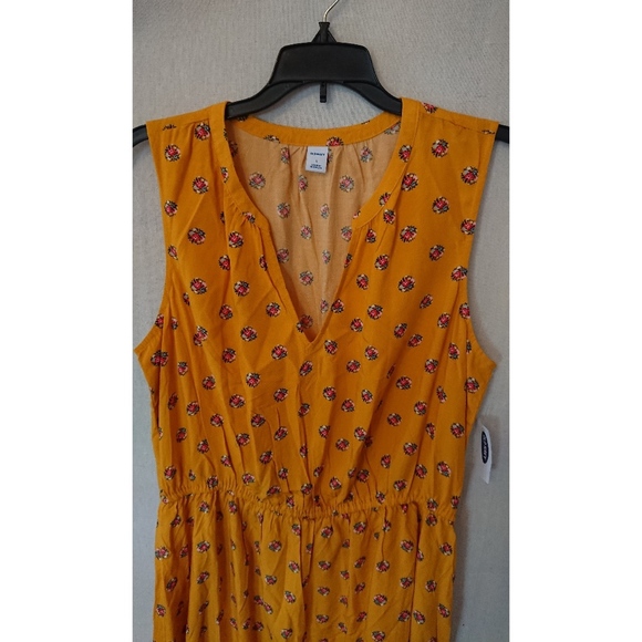 Yellow/Mustard Colored Floral Old Navy Dress - Picture 2 of 4